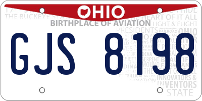OH license plate GJS8198