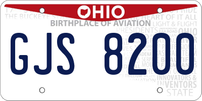 OH license plate GJS8200