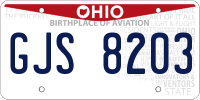 OH license plate GJS8203