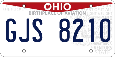 OH license plate GJS8210