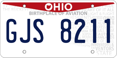 OH license plate GJS8211