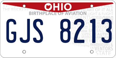 OH license plate GJS8213