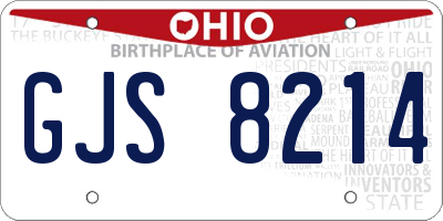 OH license plate GJS8214