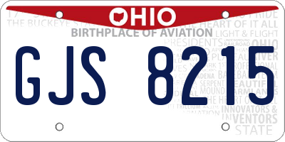 OH license plate GJS8215