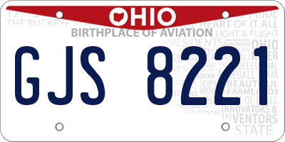 OH license plate GJS8221