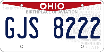 OH license plate GJS8222
