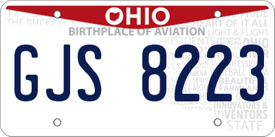 OH license plate GJS8223