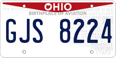 OH license plate GJS8224