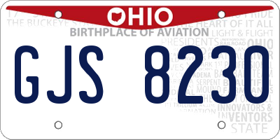 OH license plate GJS8230