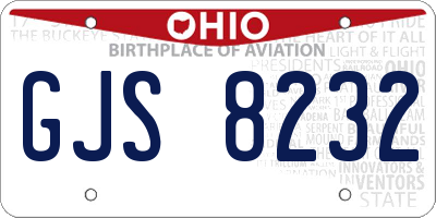 OH license plate GJS8232