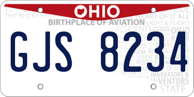 OH license plate GJS8234