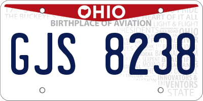 OH license plate GJS8238