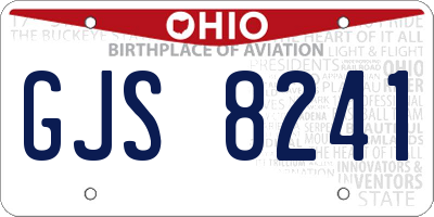 OH license plate GJS8241