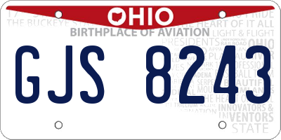 OH license plate GJS8243