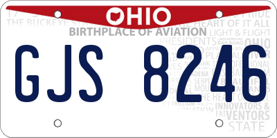 OH license plate GJS8246