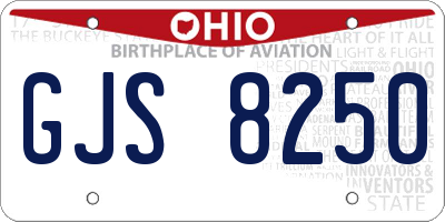 OH license plate GJS8250