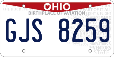 OH license plate GJS8259