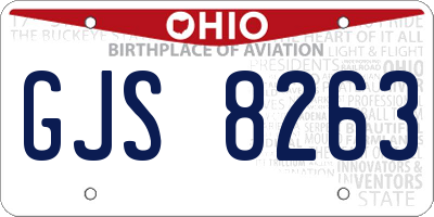 OH license plate GJS8263