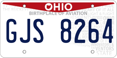 OH license plate GJS8264
