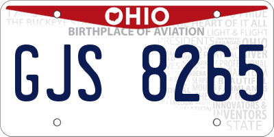 OH license plate GJS8265