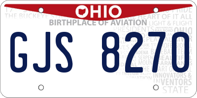 OH license plate GJS8270