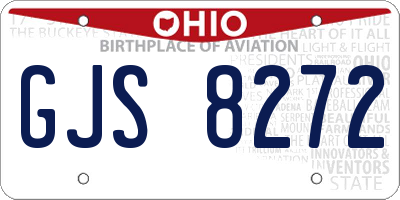 OH license plate GJS8272