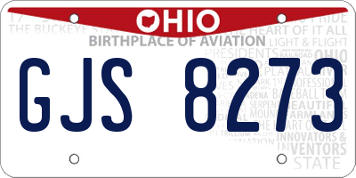 OH license plate GJS8273
