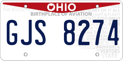 OH license plate GJS8274