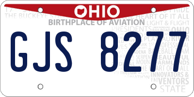 OH license plate GJS8277