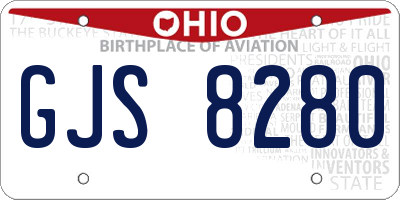 OH license plate GJS8280
