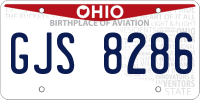 OH license plate GJS8286