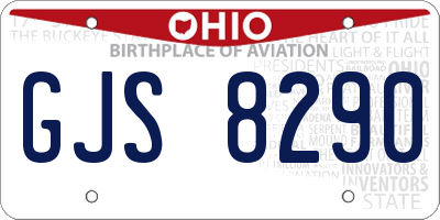 OH license plate GJS8290