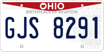 OH license plate GJS8291