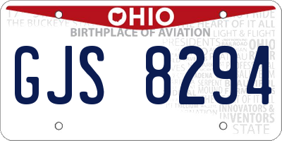OH license plate GJS8294