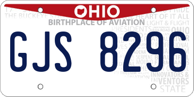 OH license plate GJS8296