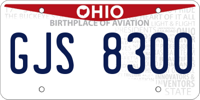 OH license plate GJS8300