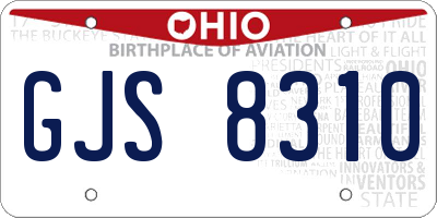 OH license plate GJS8310