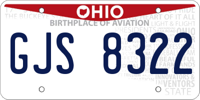 OH license plate GJS8322