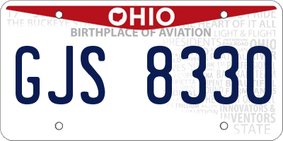 OH license plate GJS8330