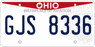 OH license plate GJS8336