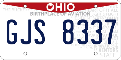 OH license plate GJS8337