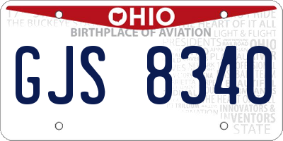 OH license plate GJS8340