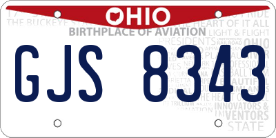 OH license plate GJS8343