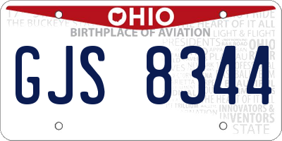 OH license plate GJS8344
