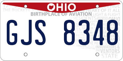 OH license plate GJS8348