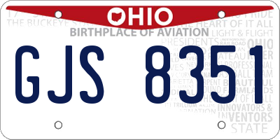 OH license plate GJS8351