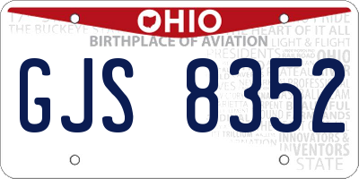 OH license plate GJS8352