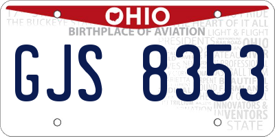 OH license plate GJS8353