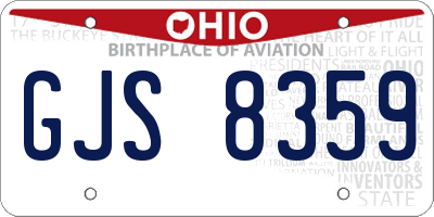 OH license plate GJS8359