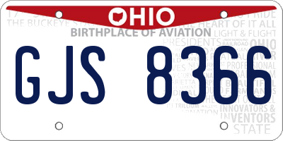 OH license plate GJS8366